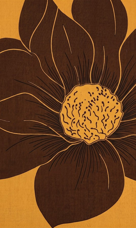 Mustard Brown Floral Printed Straight Short Kurti