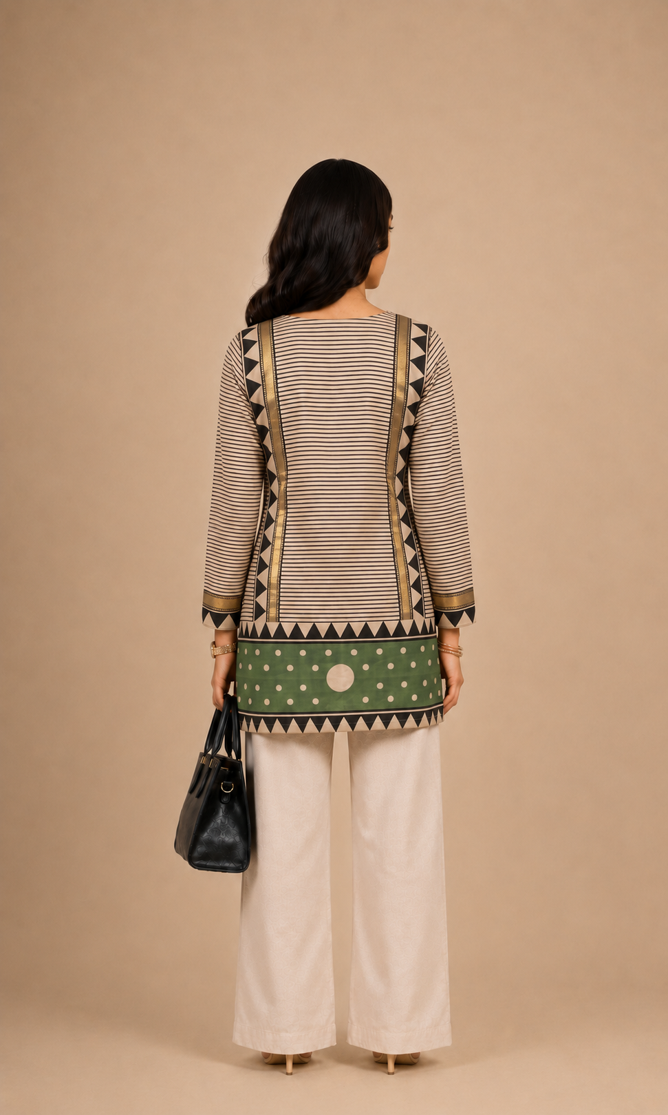 Printed Striped & Geometric Straight Kurti