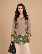 Printed Striped & Geometric Straight Kurti
