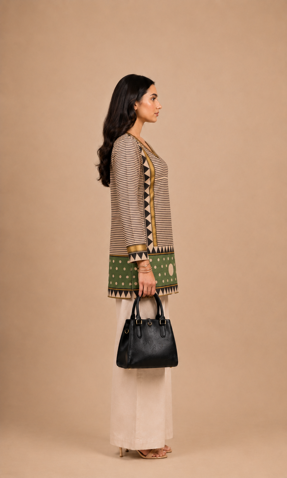 Printed Striped & Geometric Straight Kurti
