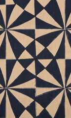 Navy Blue & Beige Geometric Printed Short Kurti