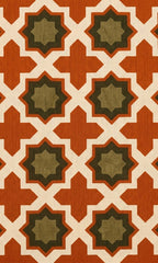 Rust Orange And Olive Printed Short Kurti