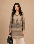 Beige Printed Short Kurti