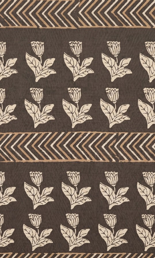 Brown & Black Floral Printed Kurti