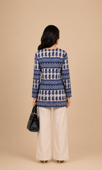 Indigo Ethnic Block Print Cotton Short Kurti
