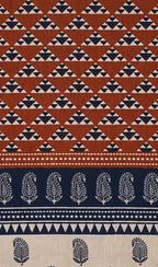krishna Rust Printed Cotton Short Kurti