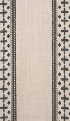 Beige & Black Panel Printed Straight Kurti