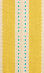 Mustard Yellow & White Striped Short Kurti