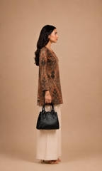 Brown color Printed Short Kurti