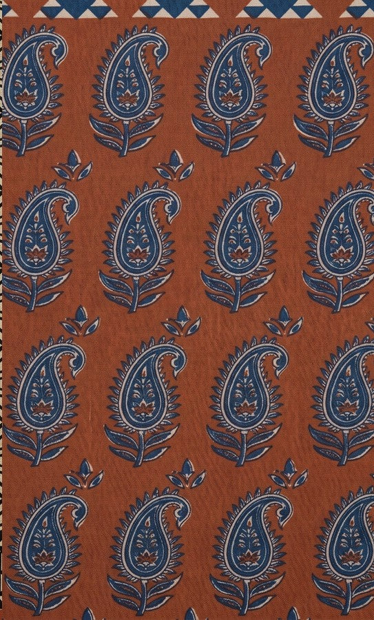 Rust Brown & Navy Blue Printed Short Kurti