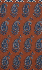 Rust Brown & Navy Blue Printed Short Kurti