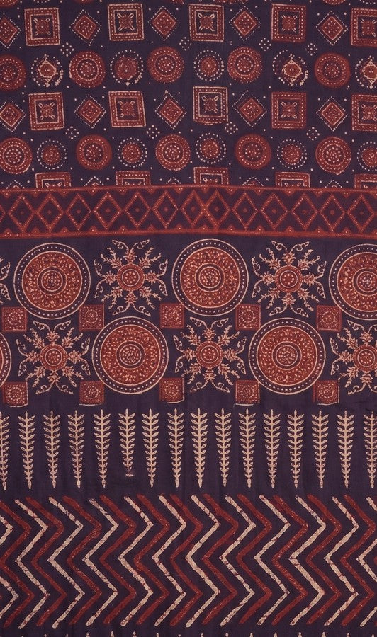 Navy Blue Ethnic Printed Straight short Kurti