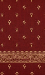 Maroon Printed V-Neck Short Kurti