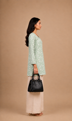 Mint Green floral Printed Kurti