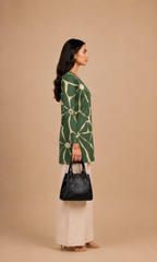 Olive Green Printed Short Kurti