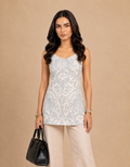 Elegant Floral Vine Print Short Kurti